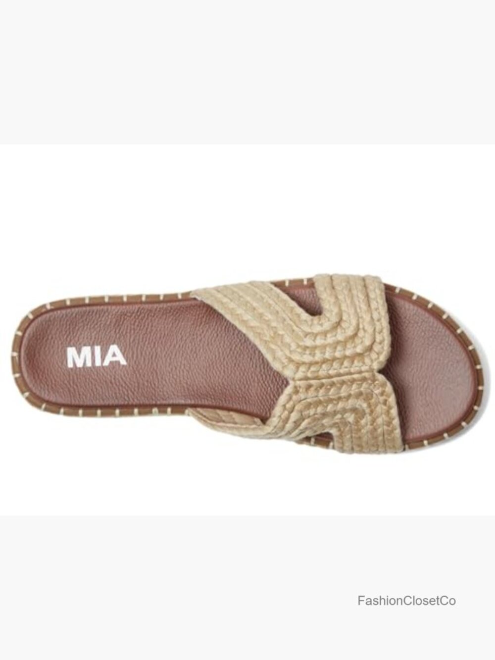Faux Leather Braided Slide Sandals - Casual Comfort - Picture 2 of 7